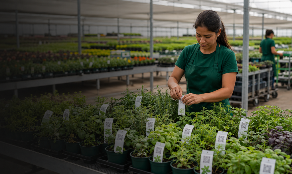 Produção em escala de plantas com etiquetas de identificador